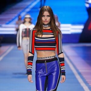 Tommy Hilfiger Gigi Hadid striped cutout long sleeve size XS